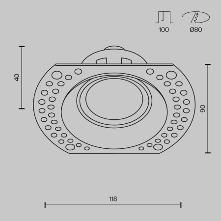 Встраиваемый светильник Dot GU10 1x50Вт, DL042-01-RD-B