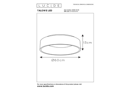 Потолочный светодиодный светильник Lucide Talowe 46100/42/30