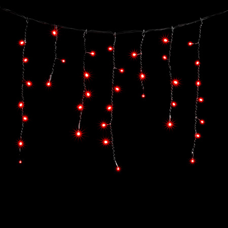 Гирлянда Бахрома 3,1 x 0,5 м Красная 220В, 150 LED, Провод Черный ПВХ, IP54
