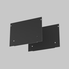 Заглушка декоративная черная - 2шт.+ 8 саморезов для профиля ALM-11681-PL-B-2M