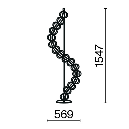 Напольный светильник (торшер) Golden Cage 3000К 48Вт, MOD216FL-L38G3K