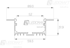 Профиль алюминиевый под шпаклевку LC-LPSH-3290-2 Anod