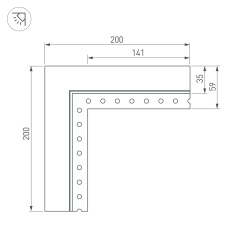 Угол SL-LINIA32-FANTOM-EDGE внутренний (Arlight, Металл)