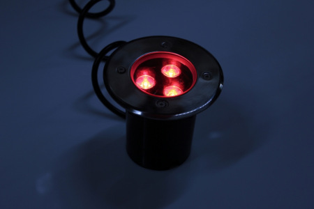 Прожектор G-MD106-R грунтовой LED-свет красный D120, 3W, 12V