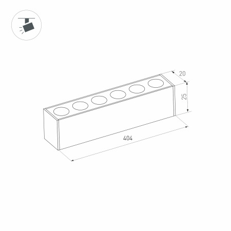 Светильник MAG-DOTS-25-L400-12W Day4000 (BK, 30 deg, 24V, DALI) (Arlight, IP20 Металл, 3 года)