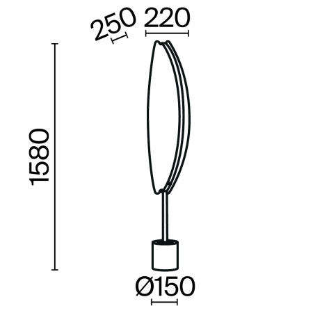 Напольный светильник (торшер) Breeze 3000К 33Вт, MOD281FL-L33BS3K