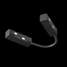 Коннектор питания угловой гибкий 15см Exility черный, TRA034CPC-42B-15-1