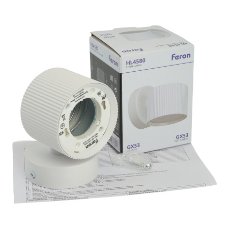 Светильник настенный Feron HL4580 ARIA 12W, 230V,GX53, белый IP20