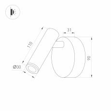 Светильник SP-BED-NB-R90-3W Warm3000 (BK, 20 deg, 230V) (Arlight, IP20 Металл, 3 года)