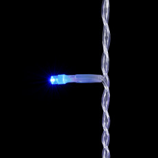 Гирлянда Бахрома 3,1 x 0,5 м Синяя с Мерцанием Белого Диода 220В, 150 LED, Провод Прозрачный ПВХ, IP54
