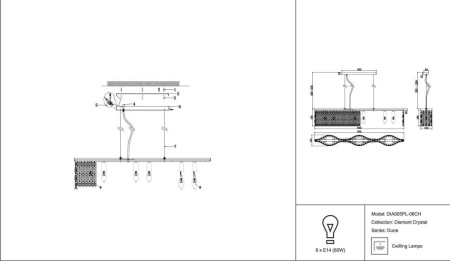 Подвесная люстра Maytoni Dune DIA005PL-06CH