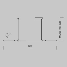 Подвесной светильник Halo 3000-4000К 48Вт, MOD005PL-L48BK