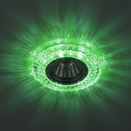 DK LD3 SL/WH+GR Светильник ЭРА декор cо светодиодной подсветкой( белый+зеленый), прозрачный