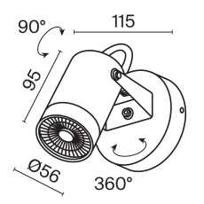Настенный светильник (бра) Scope GU10х1 50Вт IP 65, O025WL-01B
