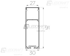 Профиль накладной алюминиевый LC-LP-9030-2 Anod