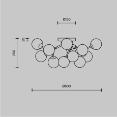 Потолочный светильник Dallas G9х12, MOD545CL-12BS
