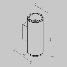Настенный светильник (бра) Shim 3000К 24Вт IP 65, O303WL-L24GF3K