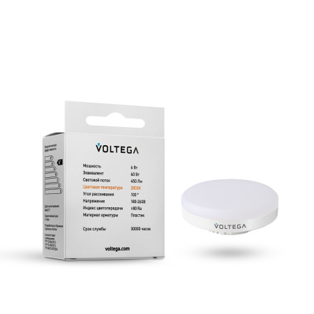 Светодиодная лампа GX53 6W Voltega 7770