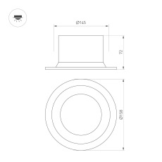 Светильник MS-DROP-BUILT-R158-30W Warm3000 (WH, 90 deg, 230V) (Arlight, IP54 Металл, 5 лет)