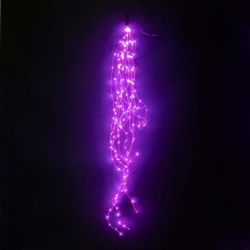 Гирлянда Роса "Конский Хвост" 2,5м Розовая, 24В, 700 LED, Провод Прозрачный Проволока, IP67