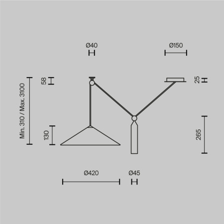 Подвесной светильник Peso E27 1x60Вт P080PL-01B