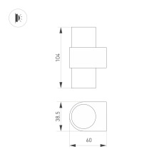 Светильник SP-SPICY-WALL-MINI-TWIN-S104x39-2x3W Warm3000 (WH, 40 deg, 230V) (Arlight, IP20 Металл, 3 года)