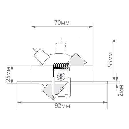Светильник потолочный встраиваемый, MR16 G5.3, хром DL2811
