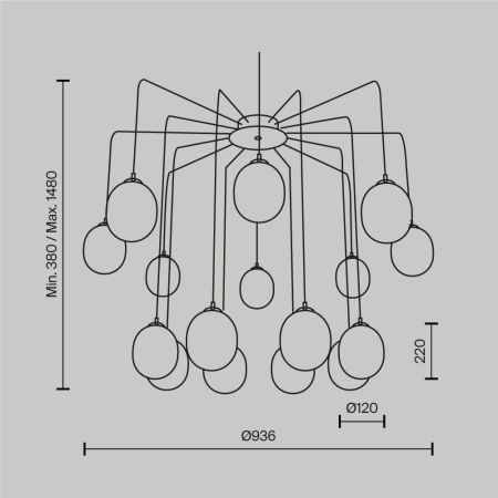 Подвесной светильник Branch G9х16, MOD176PL-16G
