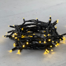 Гирлянда Нить 10м Золотой, 75 LED, Провод Черный Каучук, IP65