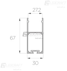 Профиль накладной алюминиевый LC-LP-6730-2 Anod