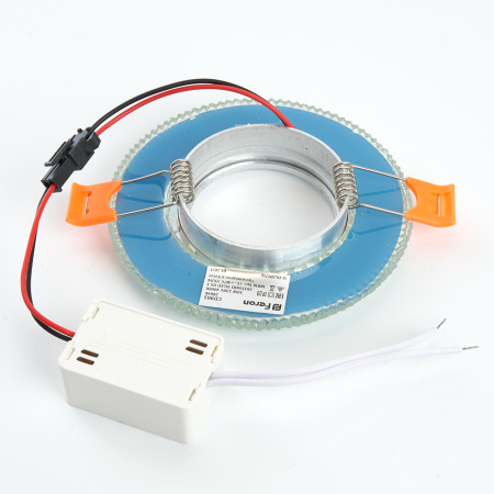 Светильник потолочный встраиваемый со светодиодной подсветкой 15LED*2835 SMD 4000K, MR16 50W G5.3, белый, хром, CD903 с драйвером в комплекте