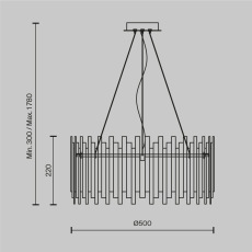 Подвесной светильник Coliseo E27х6, MOD136PL-06BS