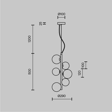 Подвесной светильник Dallas G9х6, MOD545PL-06BS