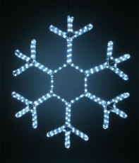 Светодиодная Снежинка Ø0,5м Белая, Дюралайт на Металлическом Каркасе, IP54, LC-13040