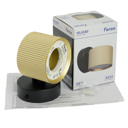 Светильник настенный Feron HL4580 ARIA 12W, 230V,GX53, золото+черный IP20