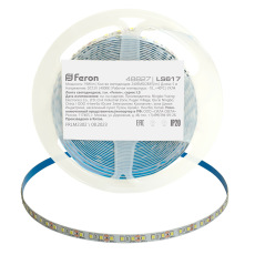 Светодиодная LED лента Feron LS617, 240SMD(2835)/м 19Вт/м 12V 5000*10*1.22мм 4000К, IP20, 48827