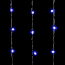 Гирлянда Занавес 2 x 3 м Синий 220В, 600 LED, Провод Черный Каучук, IP54