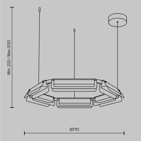 Подвесной светильник Flat 3000К 40Вт, MOD296PL-L40BS3K