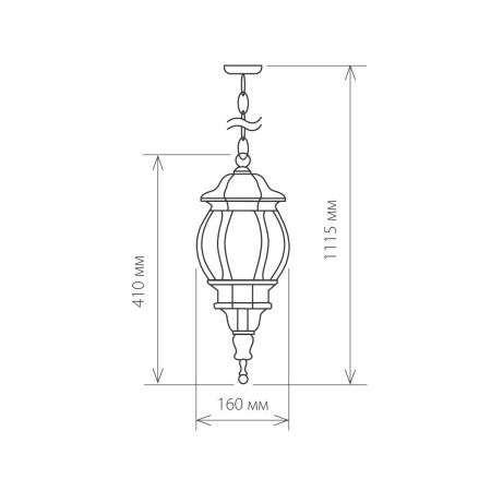 Уличный подвесной светильник Elektrostandard GL 1001H 4690389076022