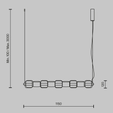 Подвесной светильник Ritmo 3000К 22Вт, MOD381PL-L45CH3K