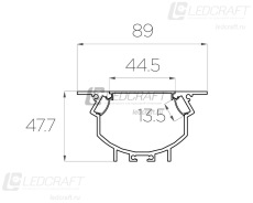 Профиль врезной алюминиевый LC-LPV-4889-2 Anod