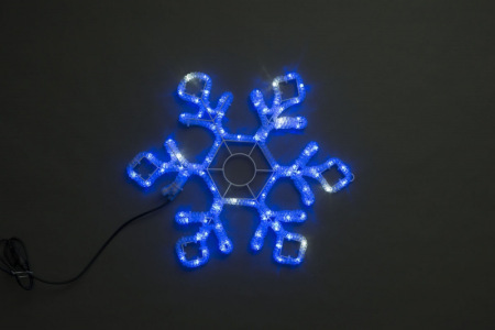 LED-XM(FR)-2D-CK022-B-24"-B-F(W) Синяя Снежинка 60,5х52см с белыми Flash LED