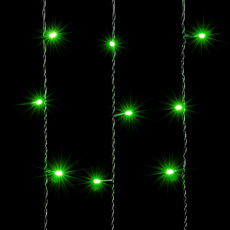 Гирлянда Занавес 2 x 1 м Зеленый 220В, 200 LED, Провод Черный ПВХ, IP54