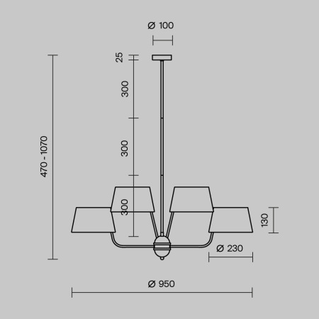 Подвесной светильник Modesto E14x8, MOD360PL-08B