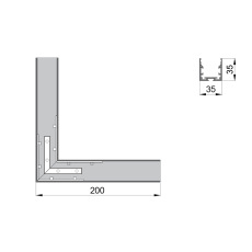 Соединитель  RVE-CONNECT-90  угловой 90° для встраиваемого профиля 35x35 мм.