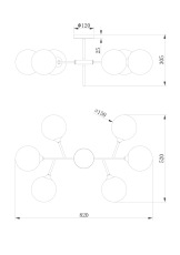 Потолочная люстра Freya Maddison FR5115PL-06BZ1