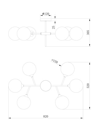 Потолочная люстра Freya Maddison FR5115PL-06BZ1