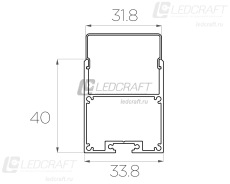 Профиль накладной алюминиевый LC-LP-4034-2 Anod