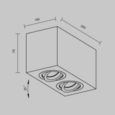 Потолочный светильник Atom GU10 2x50Вт C017CL-02B