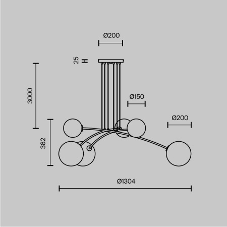 Подвесной светильник Mood G4х6, MOD172PL-06BS